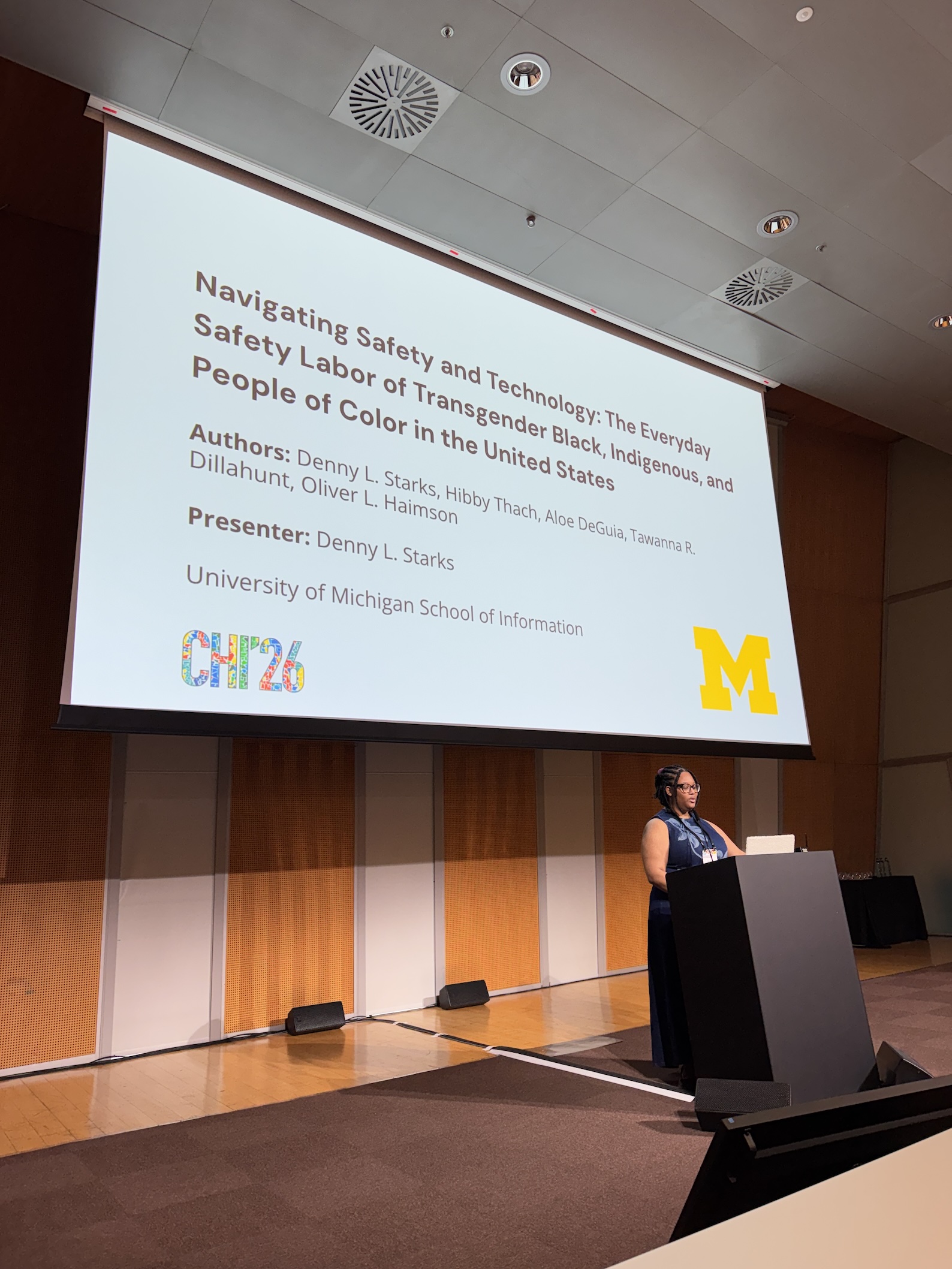 Denny presenting at a CHI paper session (2).
